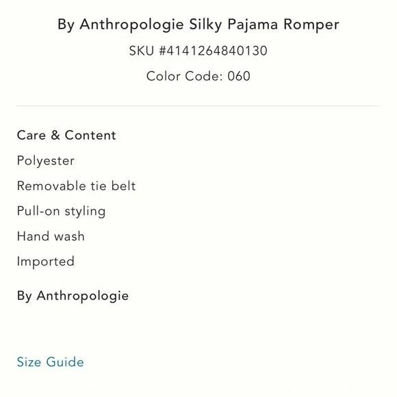 Anthropologie NWT beautiful silky striped pajama romper, tie belt, Sz XS or Sm - Picture 10 of 12